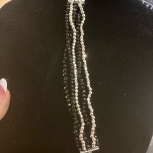 Opulenza Silver Beaded Bracelet